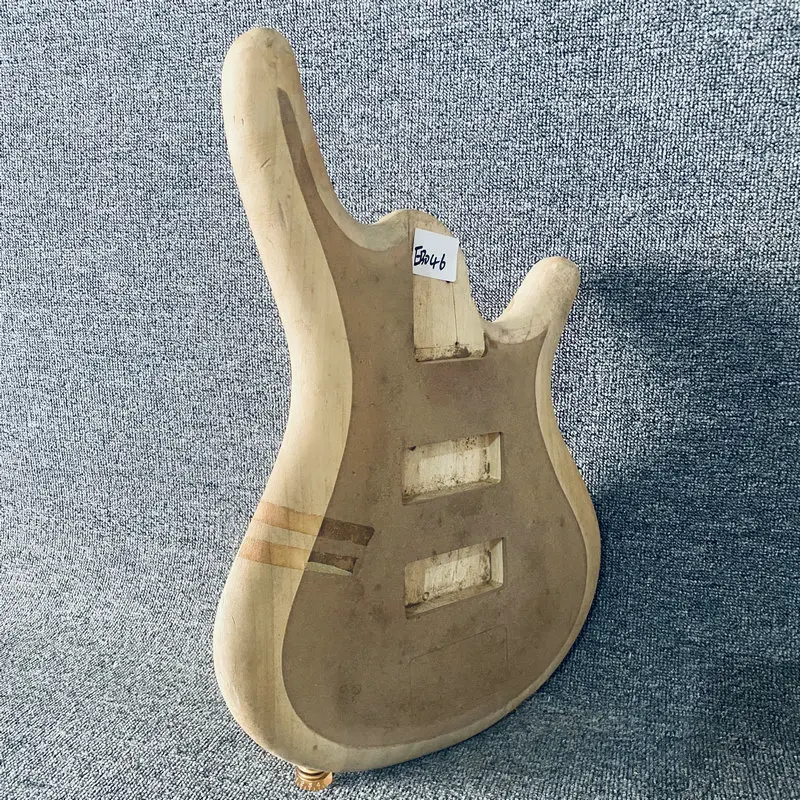 EB046 Electric Bass 5 or 6 String Version Unfinished Jazz Bass Body in Solid Basswood No Paints for Replace and DIY