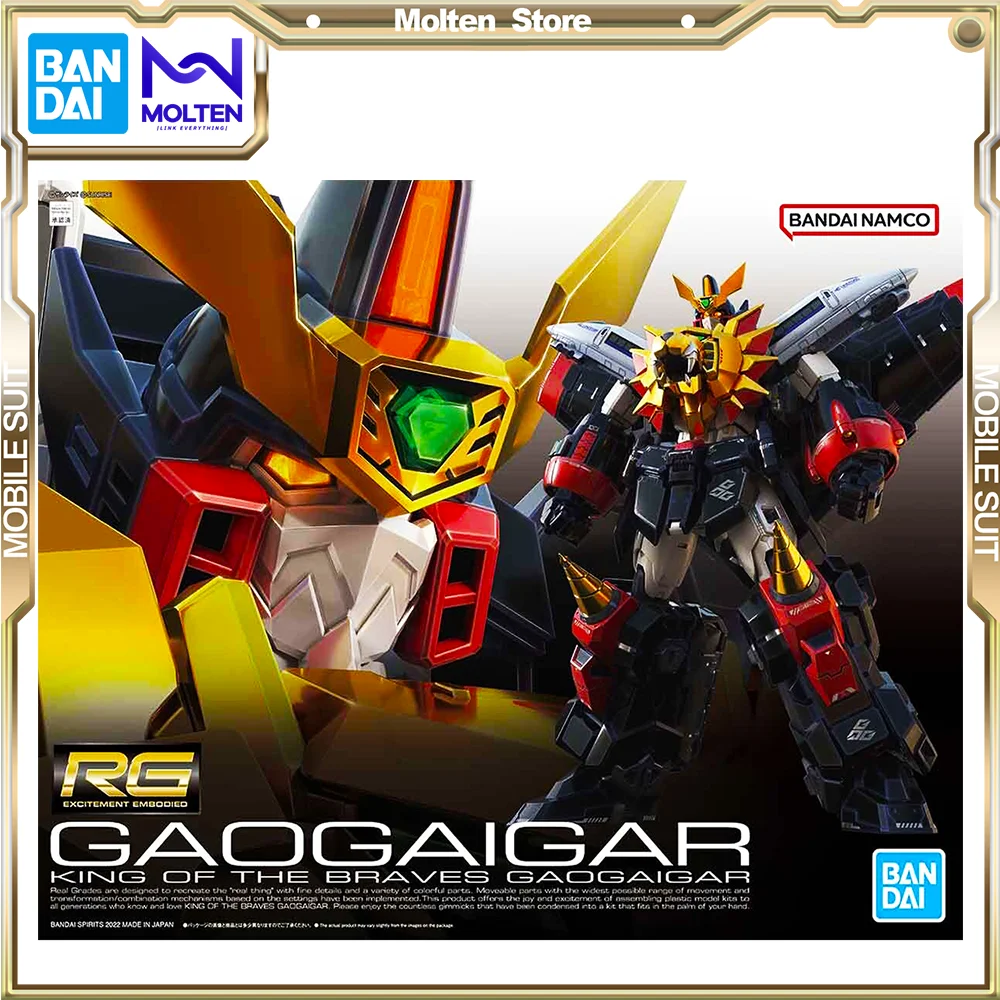 BANDAI Original RG 1/144 GaoGaiGar Plastic Model Kit Assembly/Assembling Anime Action Figure