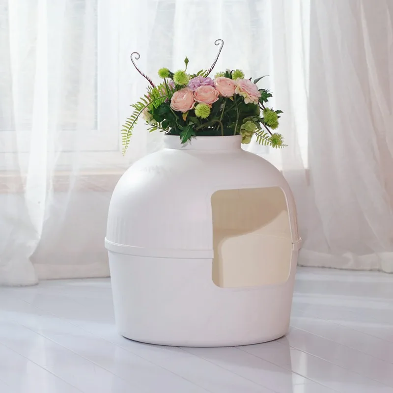 بيت وفيلا للقطط قابلة للفك، تصميم نباتات خضراء مغلقة، بلاستيك عالمي، 4 مواسم، شرفة مناسبة