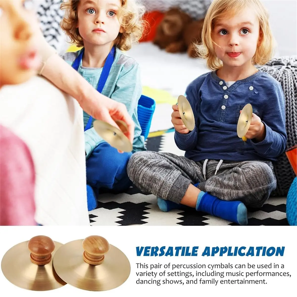 1 ペアフィンガーシンバル 7 センチメートル/2.75 インチ真鍮ミニハンドシンバルハンドヘルド練習ドラム子供用ミュージカルオルフ楽器