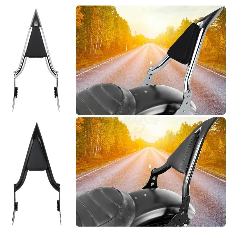 Motorcycle Rear Passenger Backrest Sissy Bar Rack Cushion Pad Detachable For Harley Sportster XL 1200 883 72 48 Iron 2004-2022