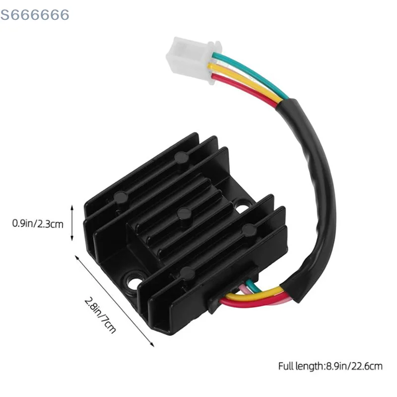 

Universal Voltage Regulator Current Rectifier 12V Motorcycle Voltage Stabilizer with 4 Wires 4 Pins for 150-250CC ATV Scooter