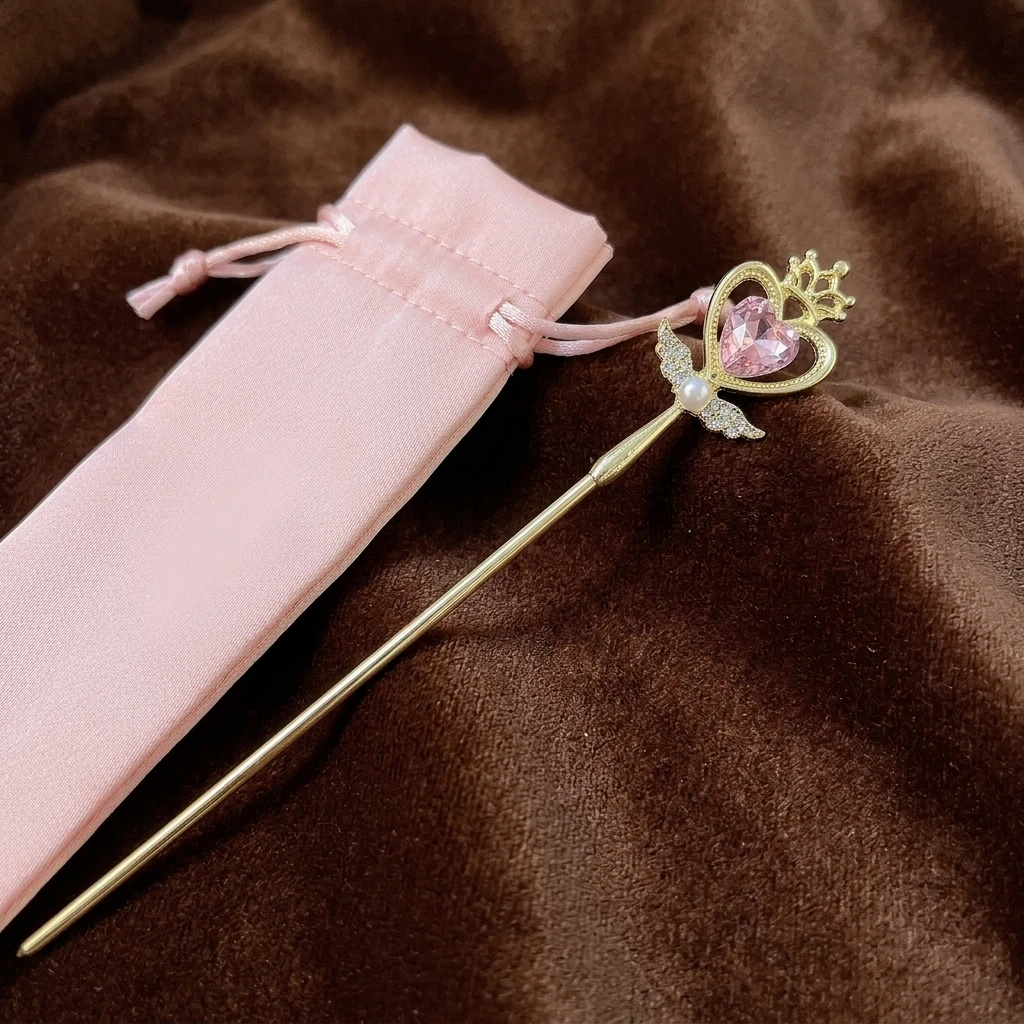 Alloy Hair Stick for Daily Dating Girls Magic Wand Hairpin Japanese Minimalist Style Bun Pin Cute Accessory Durable
