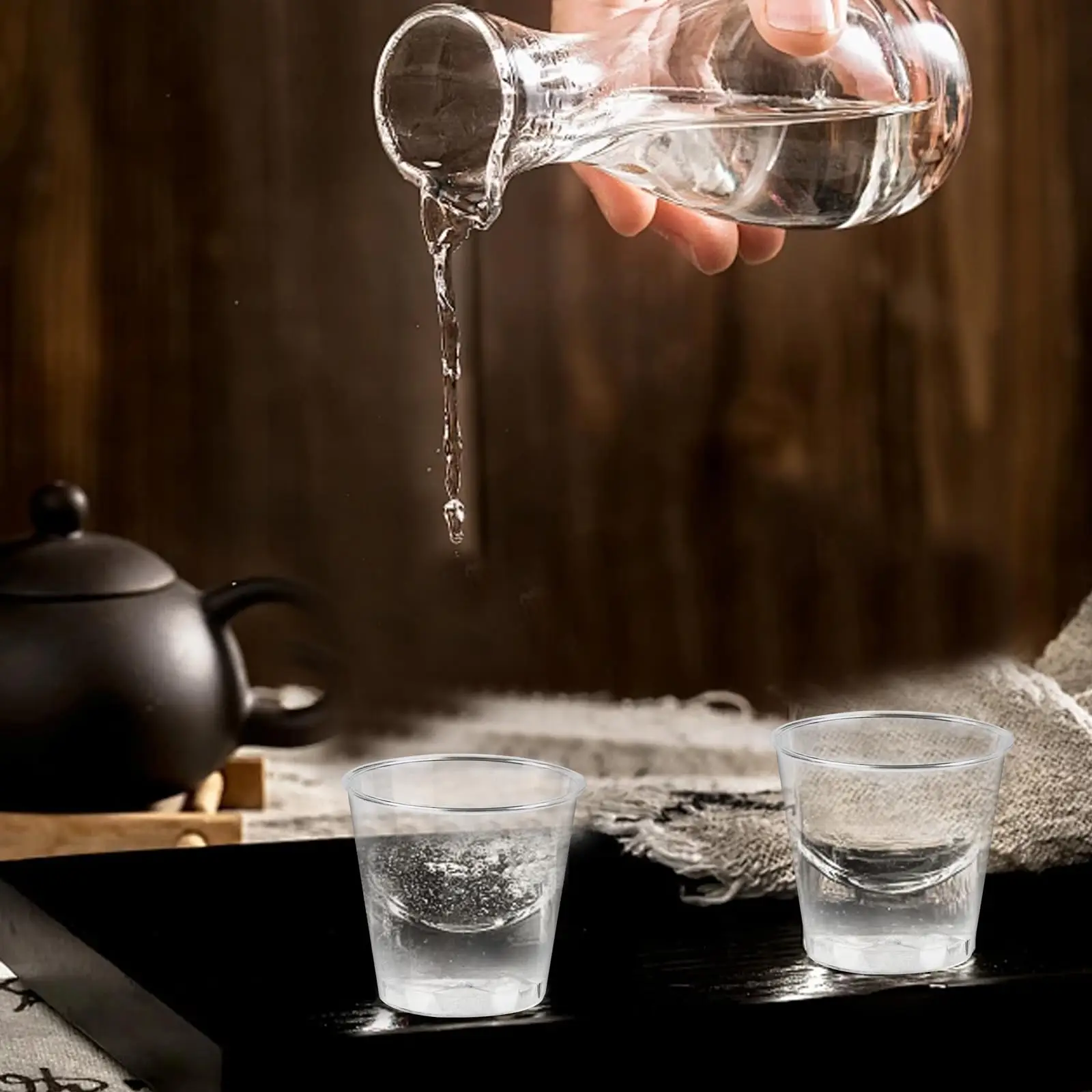 200 قطعة 30 مللي نظارات بلاستيكية شفافة قابلة لإعادة الاستخدام للحفلات/الزفاف/الحانات #3