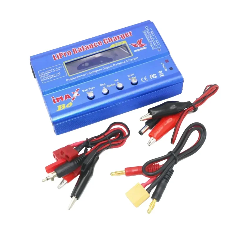 IMAX-cargador de batería B6, 80W, 6A, Lipo, NiMh, Li-ion, ni-cd, Balance Digital RC, descargador + adaptador de corriente de 15v, 6A + Cable de carga