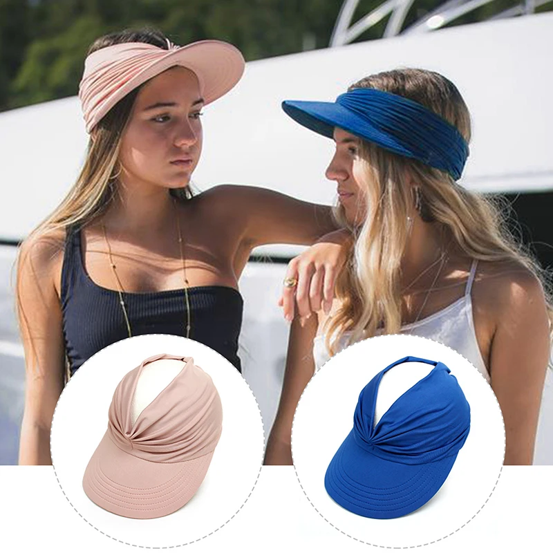 Flexible Adult Hat for Women Anti-UV Wide Brim Visor Hat Easy To Carry Travel Caps Fashion Beach Summer Sun Protection Hats