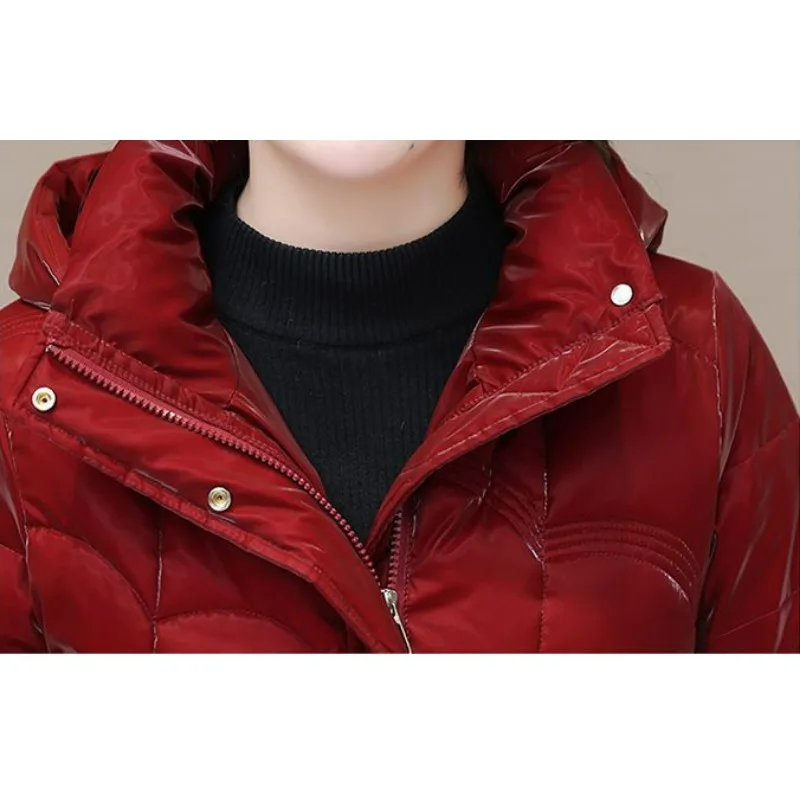 2023 neue Frauen Daunen Baumwoll mantel Winter jacke weibliche mittellange Version Parkas dicke warme vielseitige Outwear Kapuzen mantel