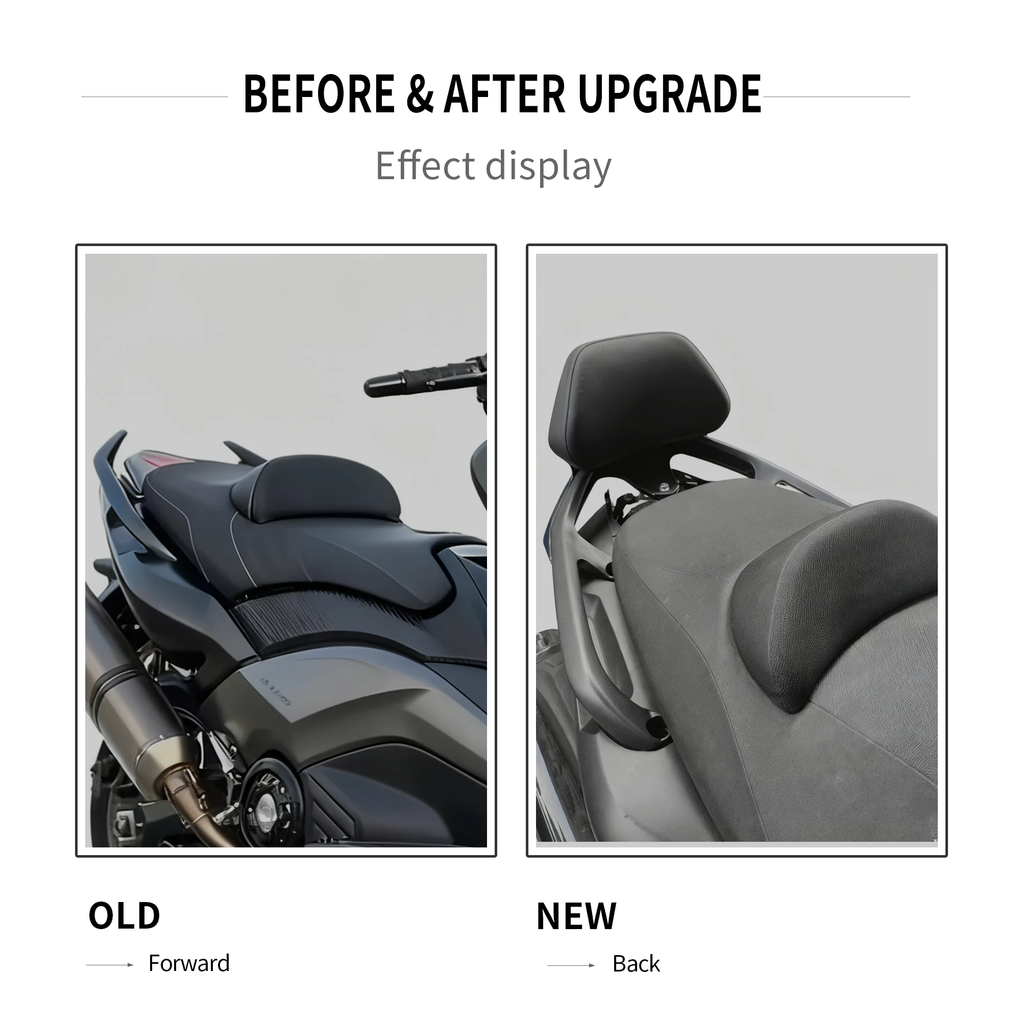 Motorcycle Rear Seat Backrest Fit for YAMAHA TMAX530 T-MAX530 2012 - 2016 TMAX 530 2015 Sissy Rack Cushion Pad Holder Support