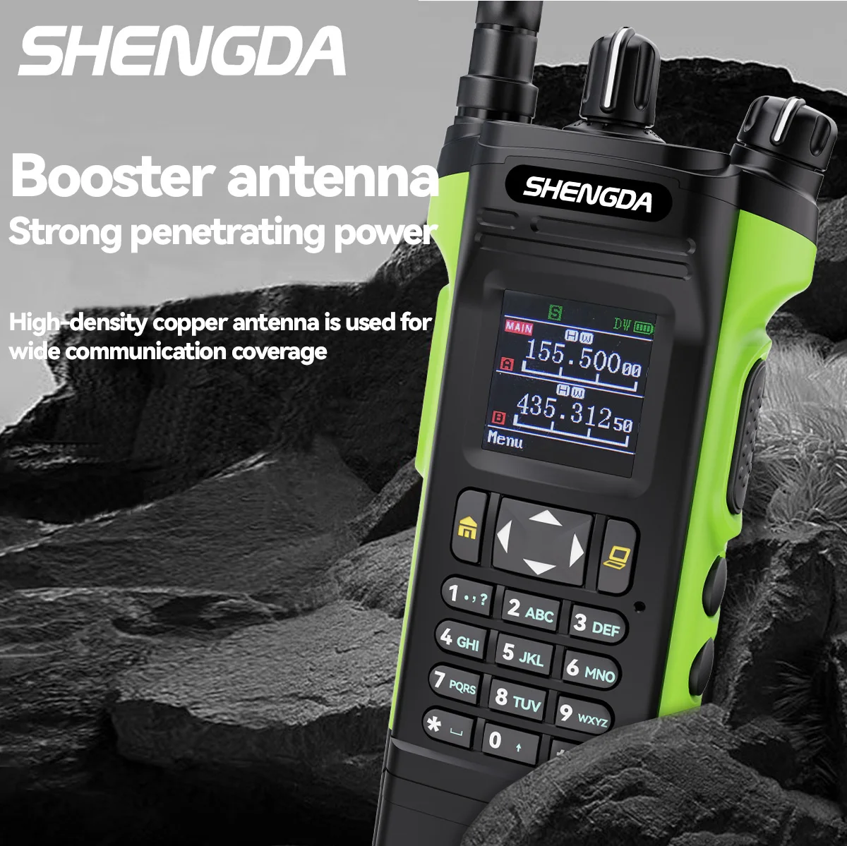 HX-APX8000 Walkie Talkie 4-Band Dual Screen Display Large-Capacity Battery Stable Communaication Multi-Color Channel Scan