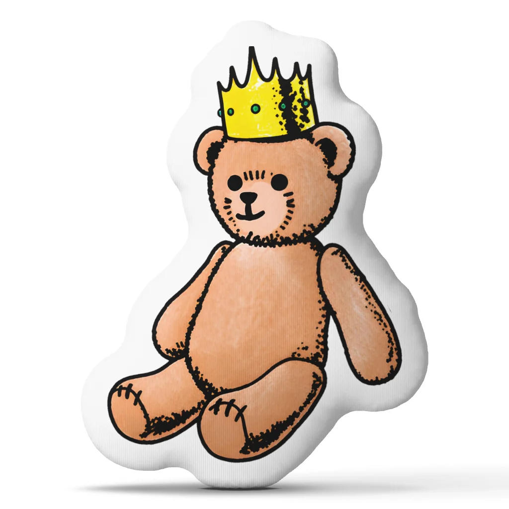 Bncmap Teddy Bear Cute Royalty Cushion Irregular Stuffed Throw Pillow Home Decor Gift Sofa Bed