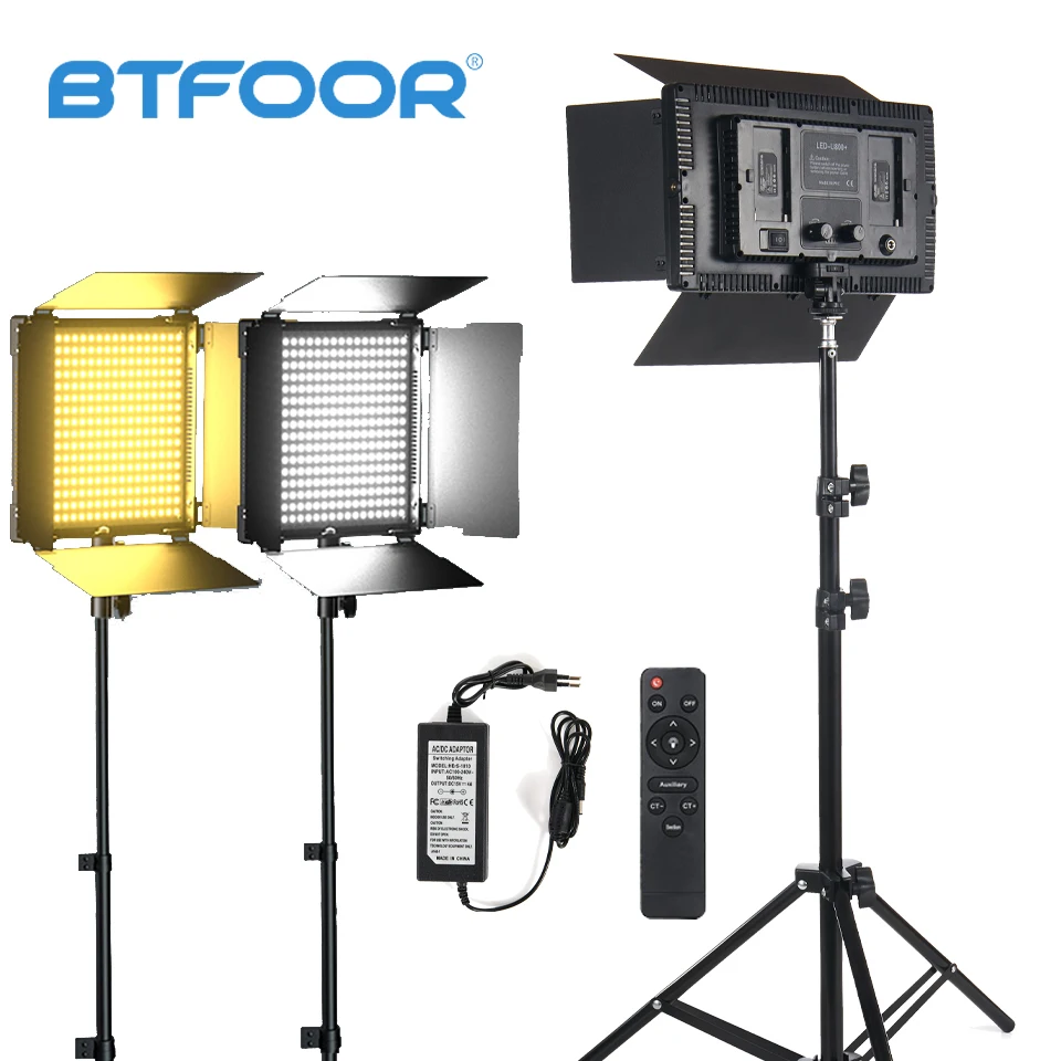 LED Video Light With Tripod Stand Remote Control Dimmable Panel Lighting Photo Photographic Studio Live Photography Fill Lamp