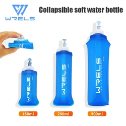 WRELS TPU Soft Bottles Foldable Silicone Water raveling Running Cycling Marathon  Outdoor  Sport Water Bottle BPA Free Light