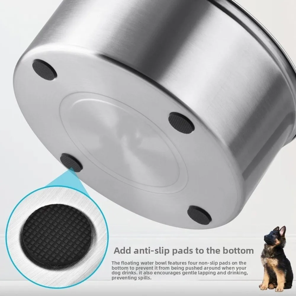 

Durable Stainless Steel Dog Water Bowl Anti-Spill Anti-Splash Pet Water Feeder Portable Non-Slip Base Dog Water Dispenser Travel