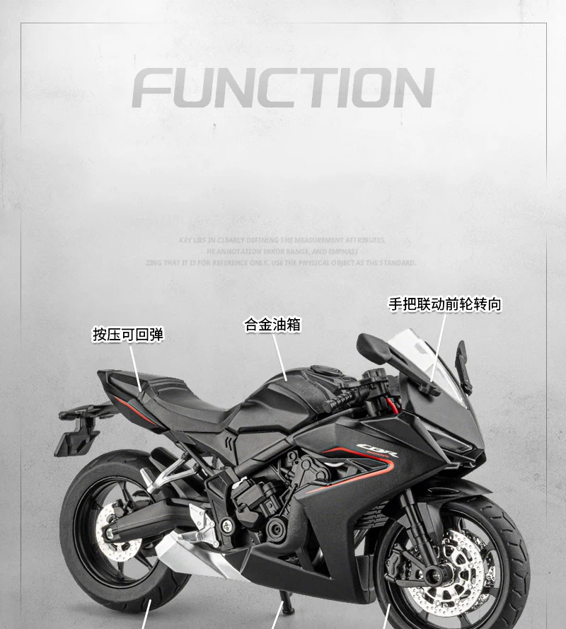 NEUES 1/12 CBR650R CBR650 Legierungs-Motorradmodell Sammlerstück Stoßdämpfer Offroad-Motorradmodell – Detail 8
