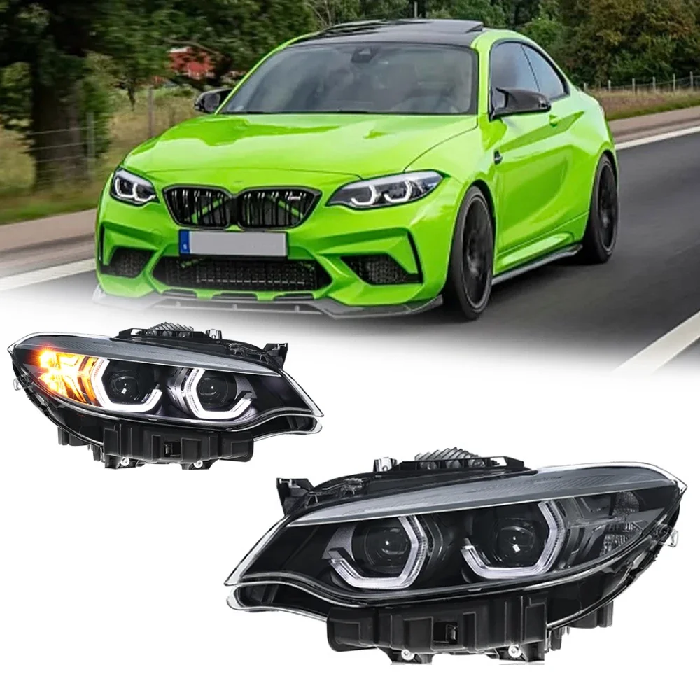

Поп светодиодные фары для BMW 2 серии F22 F23 14-21 новый стиль светодиодные DRL автомобильные фары в сборе сигнальные аксессуары модифицированная лампа