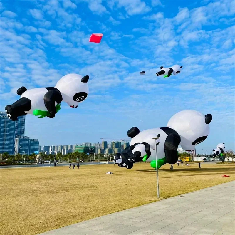 Free shipping panda kites flying for adults kites line inflatable kites pendant professional wind kites show soft octopus kites