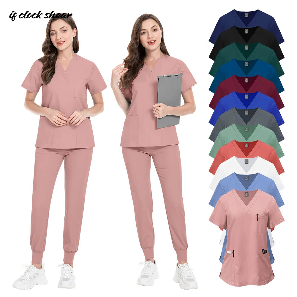 conjunto-de-esfoliantes-uniformes-medicos-estiramento-esfrega-topos-com-calcas-jogger-uniforme-enfermeira-medico-cirurgia-macacao-beleza-workwear-feminino