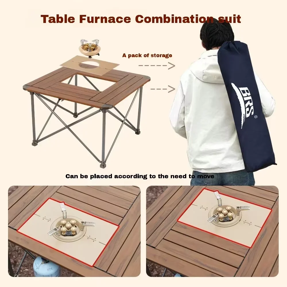 Kompor Gas Camping BRS-201A, Kompor Camping Bertekanan Tinggi untuk Perjalanan, Pembakar Gas Butana dengan Pelindung Angin dan Pengapian Piezo