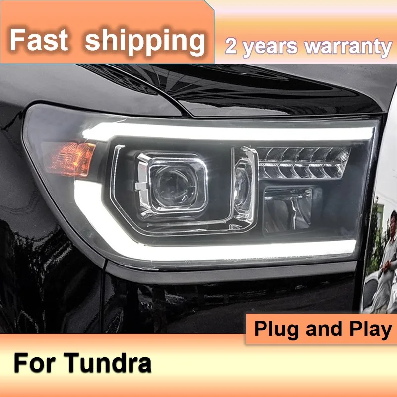 

Car Accessories for 2007-2013 Toyota Tundra Headlamp 2008-2017 Toyota Sequoia Headlights DRL Turn Signal High Beam Projector Len