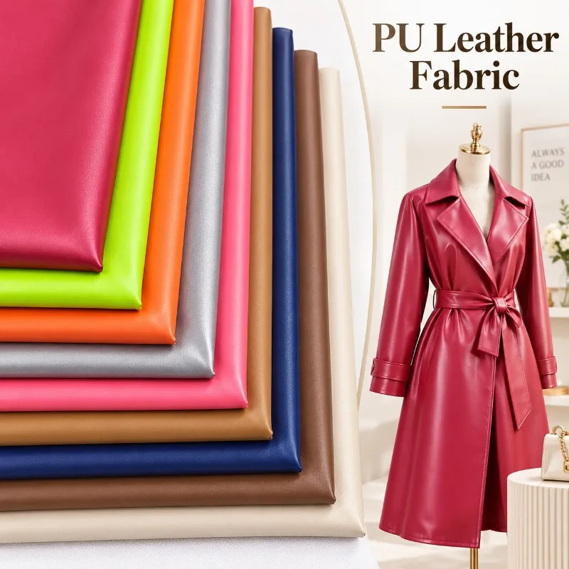 1Pc 50/100x145cm Stretch Matte PU Leather Fabric Faux Leatherette Cloth Dress Skirt Pants Sewing Apparel Costume DIY Accessories