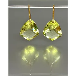 Exquisite Waterdrop Earrings Gold Color Olive Green Stone Party Dangle Earrings for Women