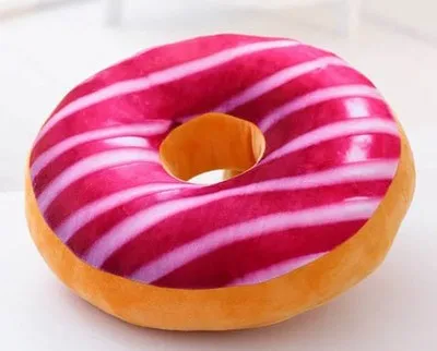 38cm 3D Donut Kussen Schattig Pluche Rond Taart Kussen Sofa Zitkussen Kantoor Napmat Beste Verjaardagscadeau voor Kinderen Huisdecoratie
