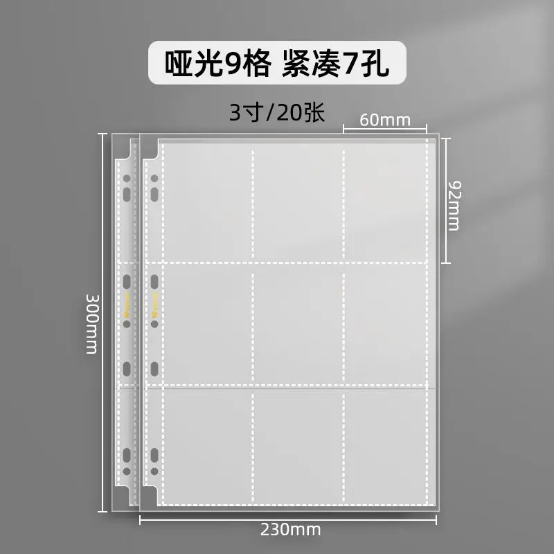 SINGBA Matte Ultra-Klare Kartenhüllen Nachfüllpackungen 4/9 Taschen 10/20/50 Stück für 3"/3,5" Fotokarten Pokemon Yu-Gi-Oh Kartenalbum