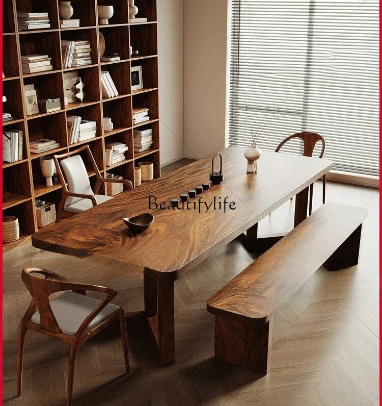 3Solid Wood South American Walnut Tea Table New Chinese Style Simple Solid Wood Tea Brewing Table