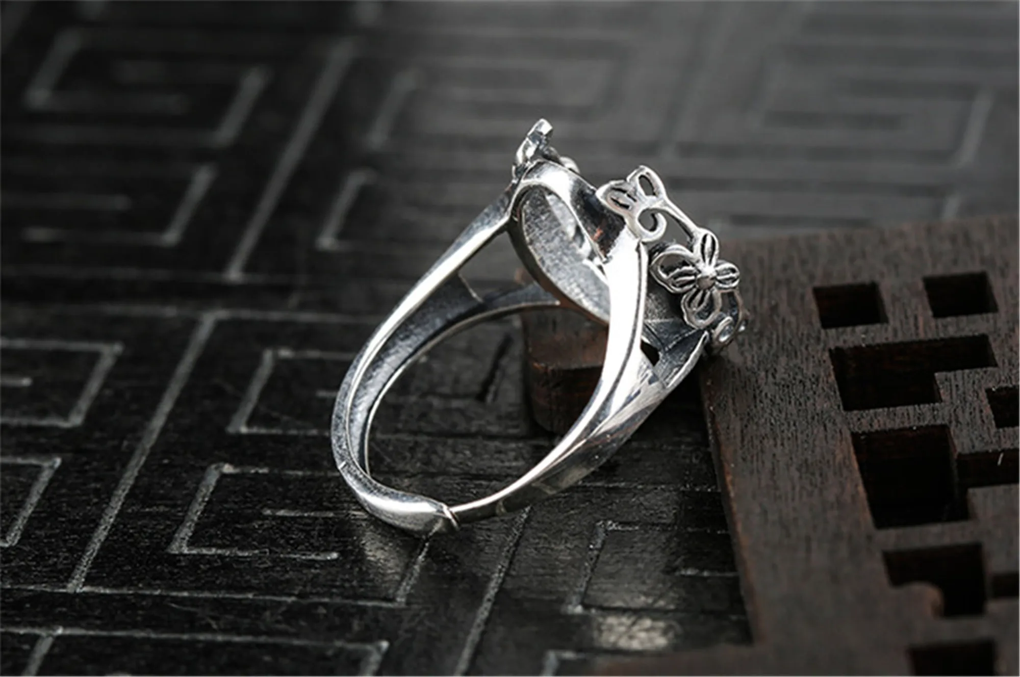 Ring Setting(7x9mm/8x10mm/10x14mm/12x15mm/13x18mm Oval Blank) Adjustable 925 Silver Oval Cabochon Ring Blank