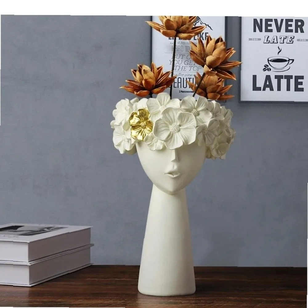 Flower Girl Flowerpot Plant Potted Resin Vase Abstract Figure Portrait Monroe Room Countertop