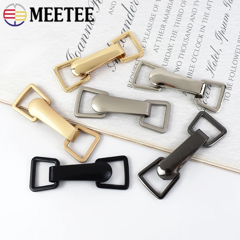 2/4sets Meetee 18*73cm Metal Buttons Garment Hook Buckles Apparel Belt Decor DIY Sewing Clothing Down Coat Supply Accessory