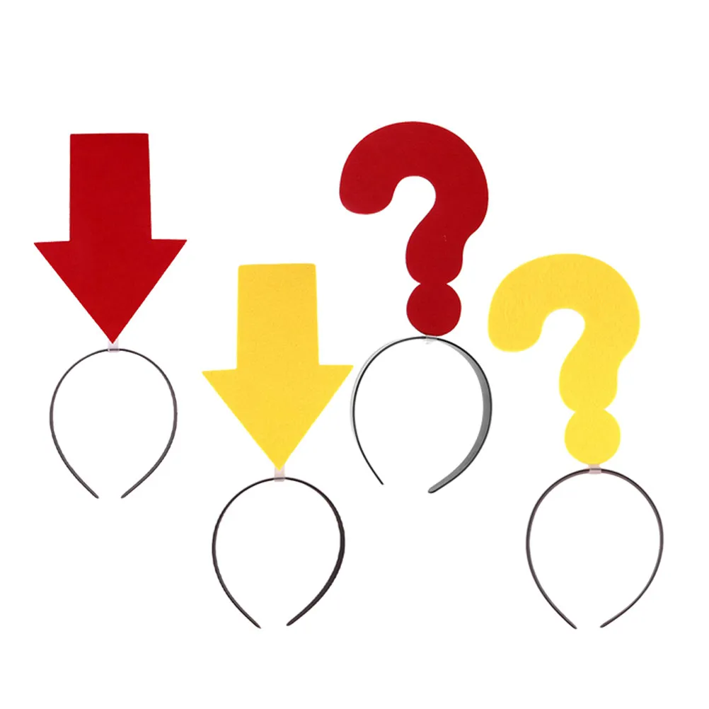 

4Pcs Yellow Arrow Hairbands Quirky Symbol Headwear for Parties Special Events Funny Headpiece Ideal for Group Costumes and