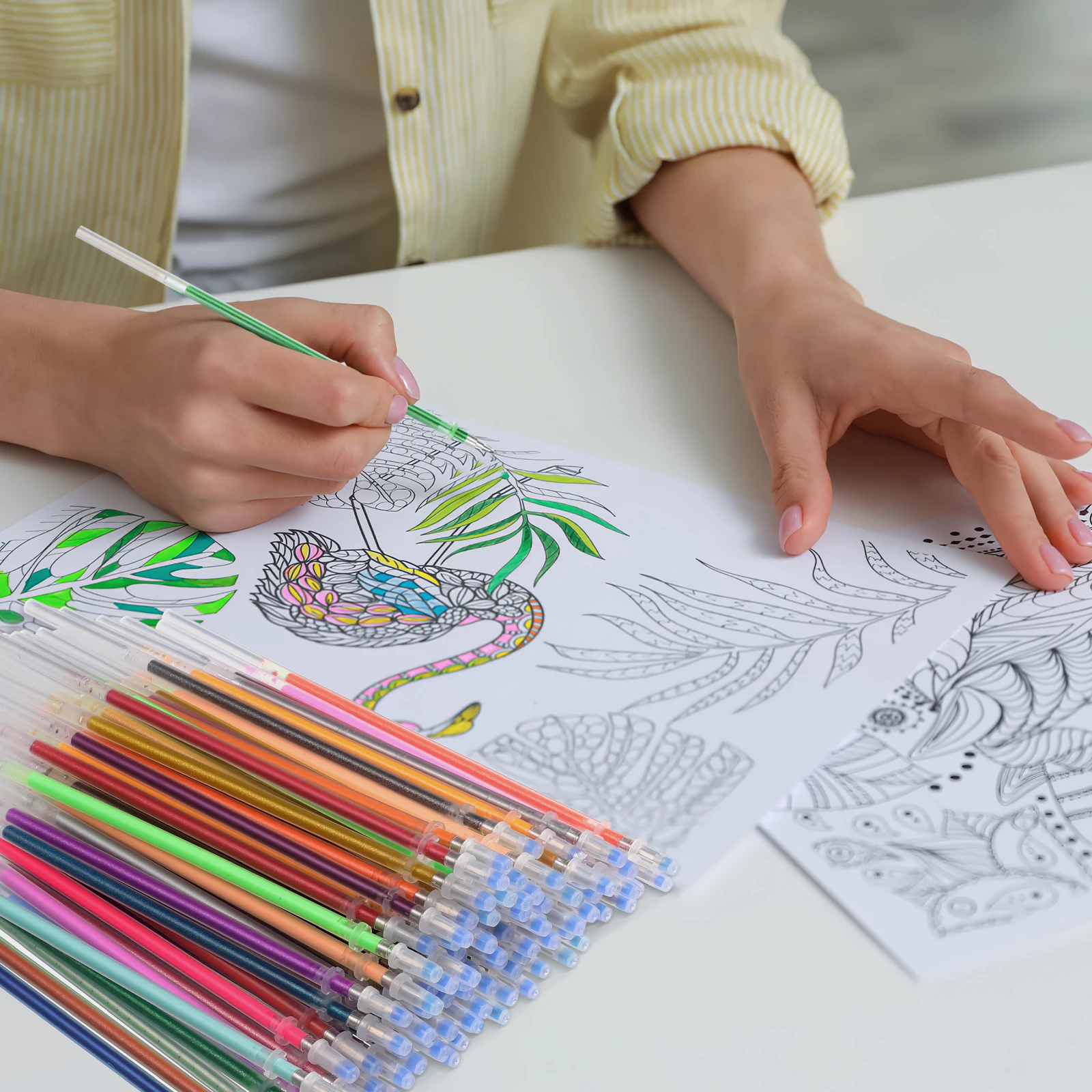 

100 шт. стержни для гелевых ручек, красочные чернила для письма, совместимые со стандартными ручками, гладкие тонкие офисные поделки для учебы