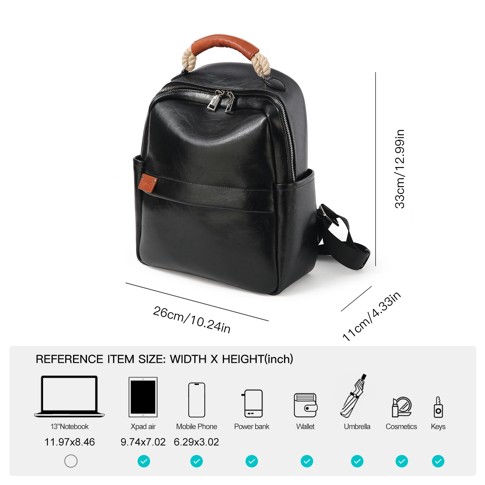 ITAMOOD-Mochila de couro de grande capacidade para mulheres, simples, pendulares, lazer, viagem, versátil, bolsa feminina, moda, novo, 2024