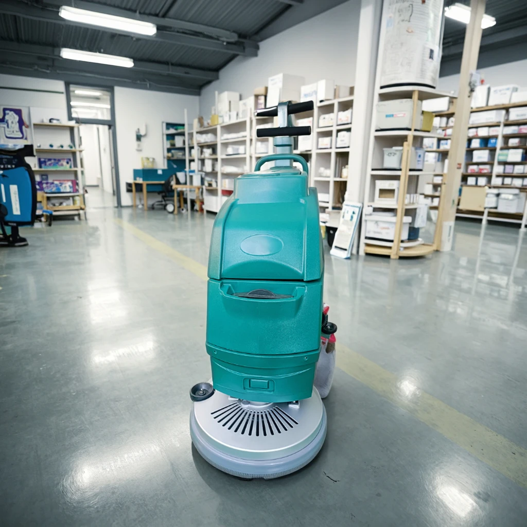 

【Hot】2025 New Design Electric Floor Scrubber Gym Rubber Washing hine 24V Li-Ion Battery Walk-Behind New Concept Floor Cleanin