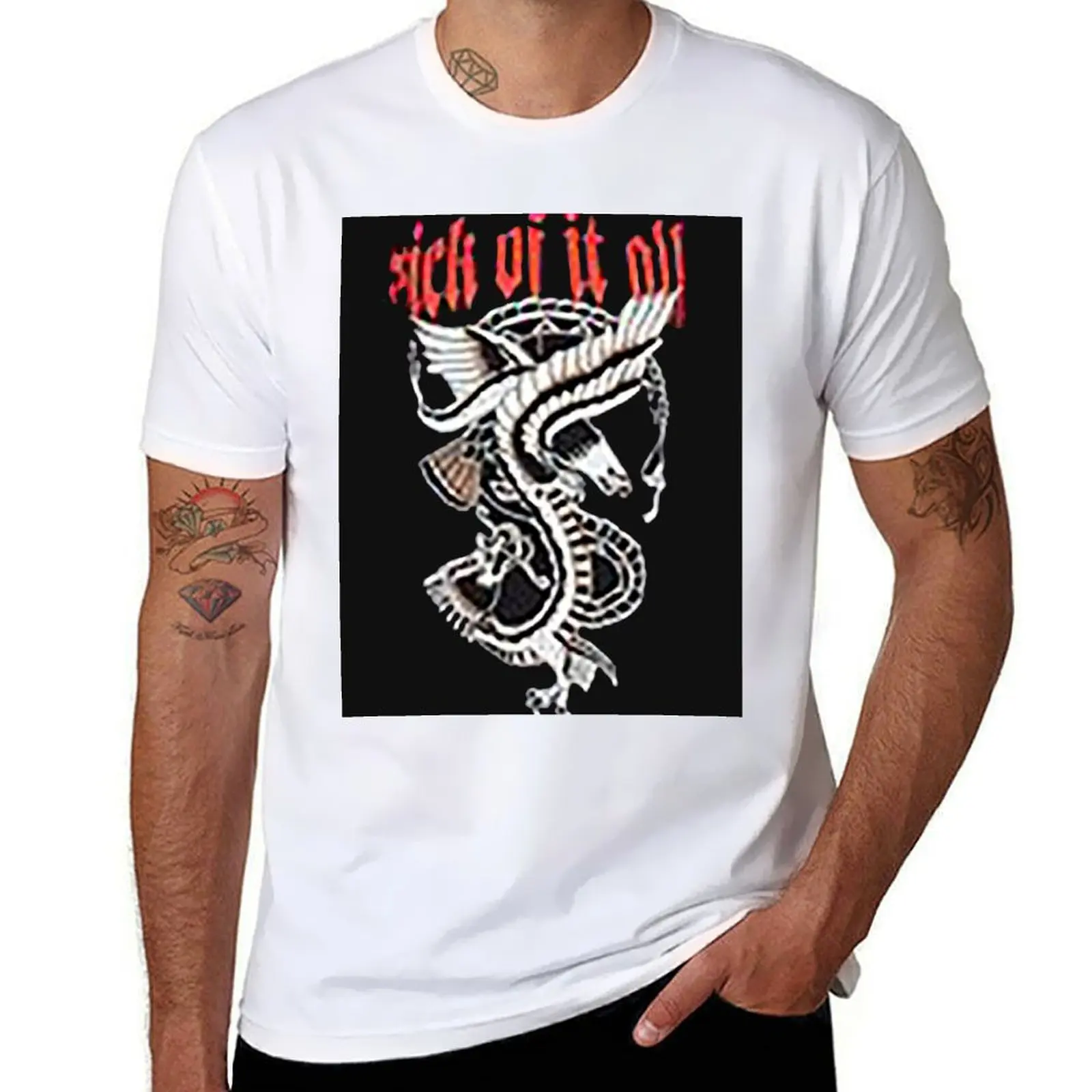 

fans99 sick of it all T-Shirt man t shirt cotton t shirts for man graphic funny T-Shirt