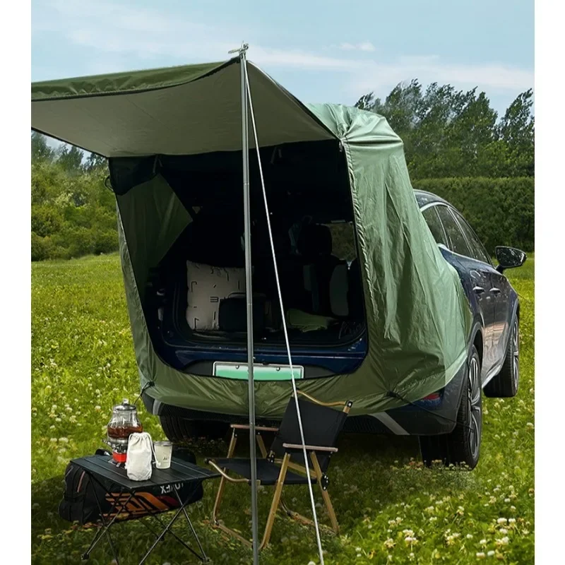 Camping Car Rear Tent Outdoor Car Trunk Tent with Canopy Car Trunk Extension Tent Sunshine-Proof Camping Equipment