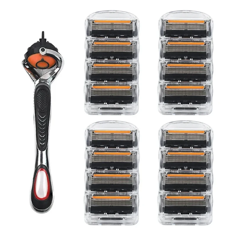 5-lagiger manueller Rasierer für Männer, Ersatzklingenkartuschen, Nachfüllungen, glatte, gründliche Rasur, Hautschutz, Pflegewerkzeug-Set