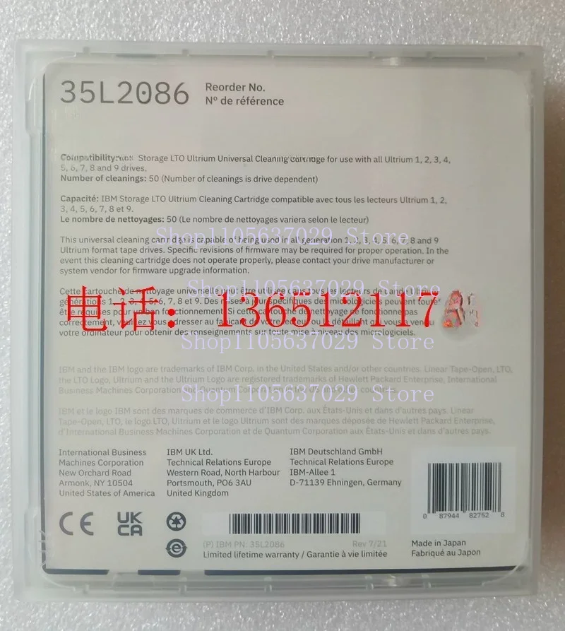 1PCS FOR IBM LTO Cleaning Belt - Cleaning Belt 35L2086 - Suitable for LTO9, LTO8, LTO7 Tape Drive Cabinets