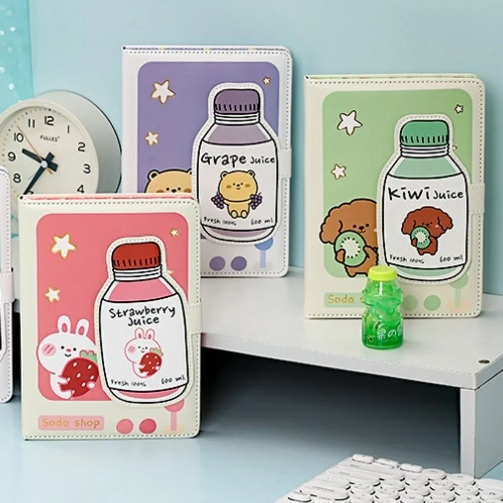 

Cartoon Cute B6 Magnetic Notebook Macaron Color with Buckle Student Notebook 224 Pages Portable PU Leather Notepad