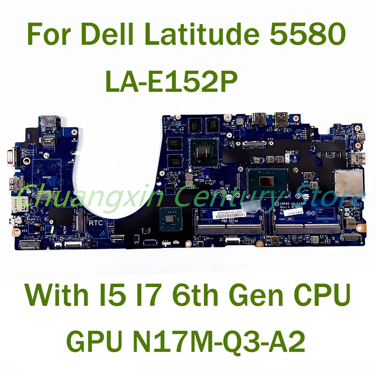 

For Dell Latitude 5580 Laptop motherboard LA-E152P with I5 I7 6th/7th Gen CPU WITH GPU 100% Tested Fully Work