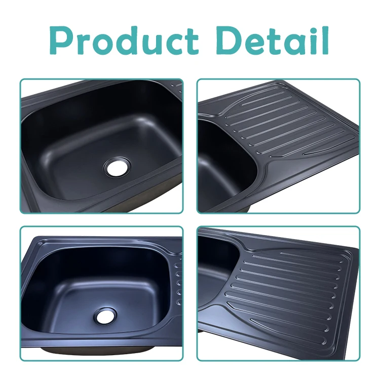 Black Coating Stainless Steel Kitchen Sinks for RV Camper Van Caravans Motorhome - view 5
