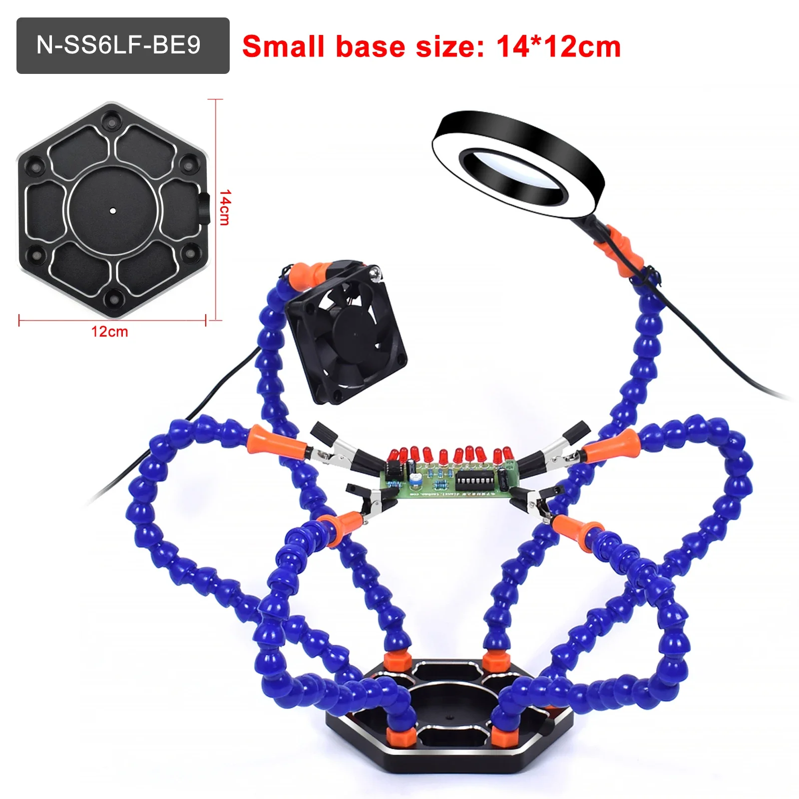 NEWACALOX-Soporte de PCB para soldadura de tercera mano, herramienta para ayudar a manualidades, estación de soldadura de Hobby, ventiladores de