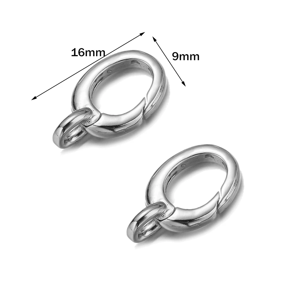2Pcs 14K Golden Opened Clasp Carabiner Lobster Clasp Spring Buckle Connector For DIY Chain Necklace Jewelry Making Finding