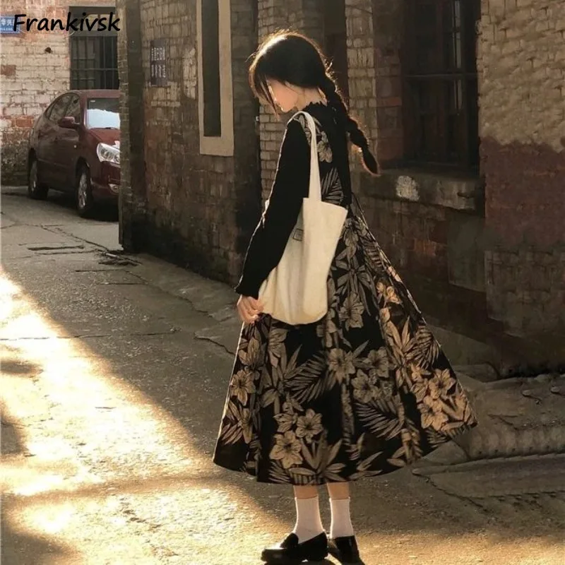 Women A-line Dresses Vintage Graceful Design Summer All-match Fashion Harajuku Tender Streetwear Chinese Style Slouchy Leisure