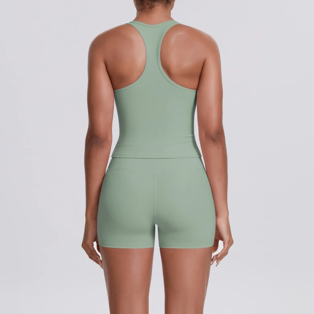 2 Piece Sets Women High-Waist Sexy Solid Color Fitness Shorts Yoga Set with Butt-Lifting Feature Sportswear Underwear for Women