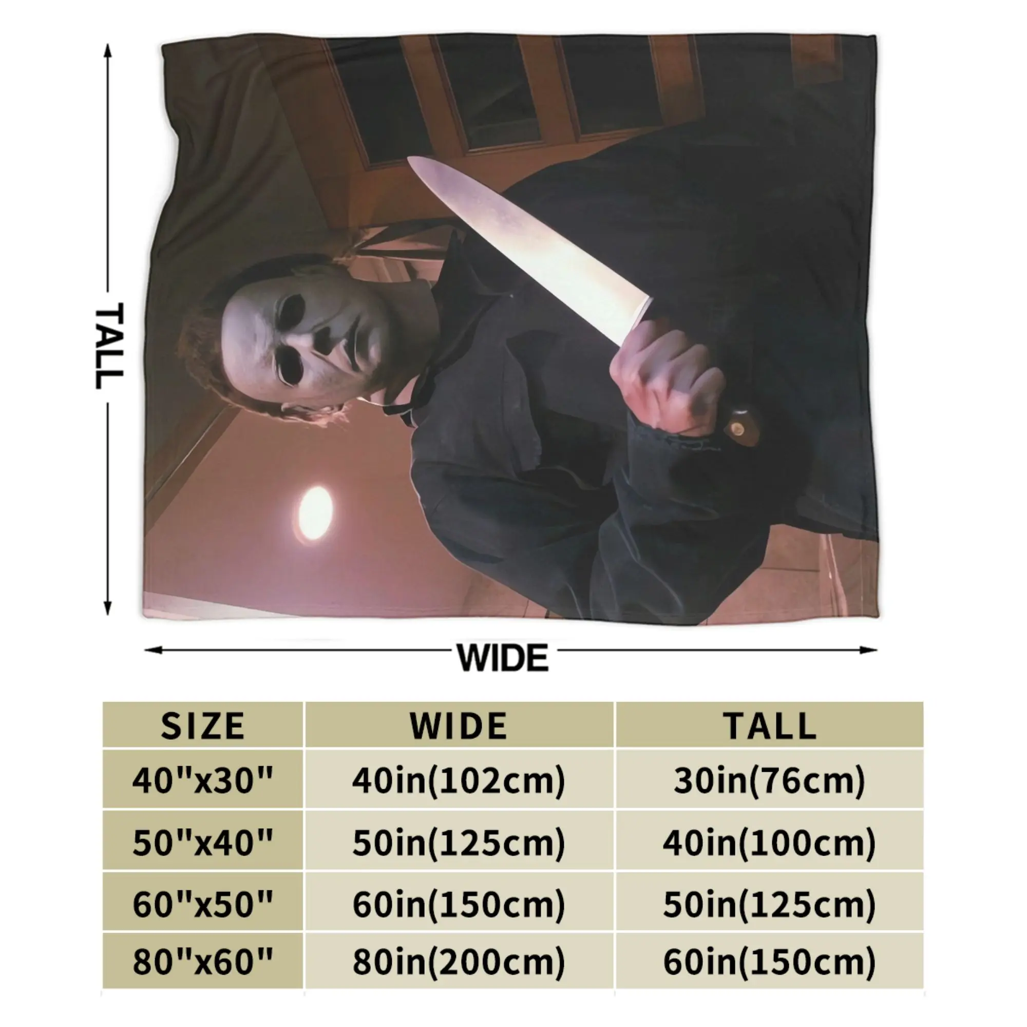 مايكل مايرز بطانيات الهالوين نزهة الفانيلا رمي بطانية للأريكة السرير لينة مخصصة جودة المفرش هدية عيد ميلاد #6