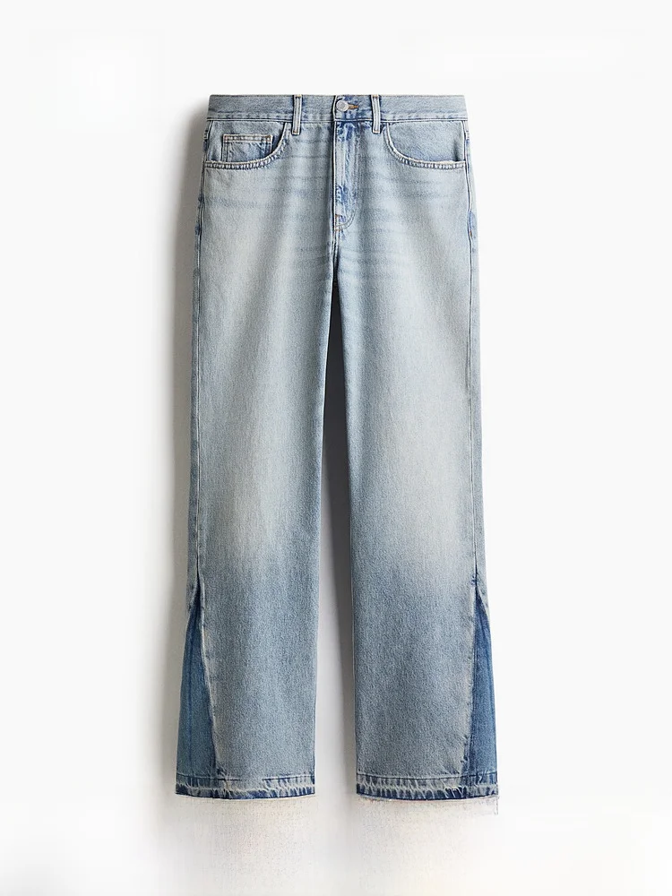 

Men's mid Waist Bell Bottom Jeans Cotton Standard Fit Summer New Arrival H&M 1297289 Zipped And Buttoned Closure