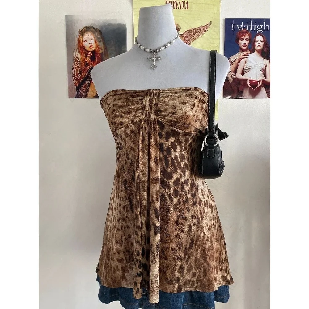 

Винтажный эстетичный женский топ-бандо в стиле Харадзюку, комплект для весны 2026, другие материалы, 00% премиум-свитшот для женщин