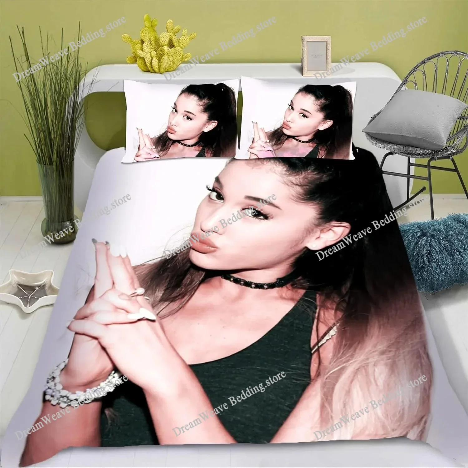 Singer Ariana Grande Duvet Cover Pillowcase Bedding Set Adult Girls Bedroom Decoration Girl Gift Single Twin King Size